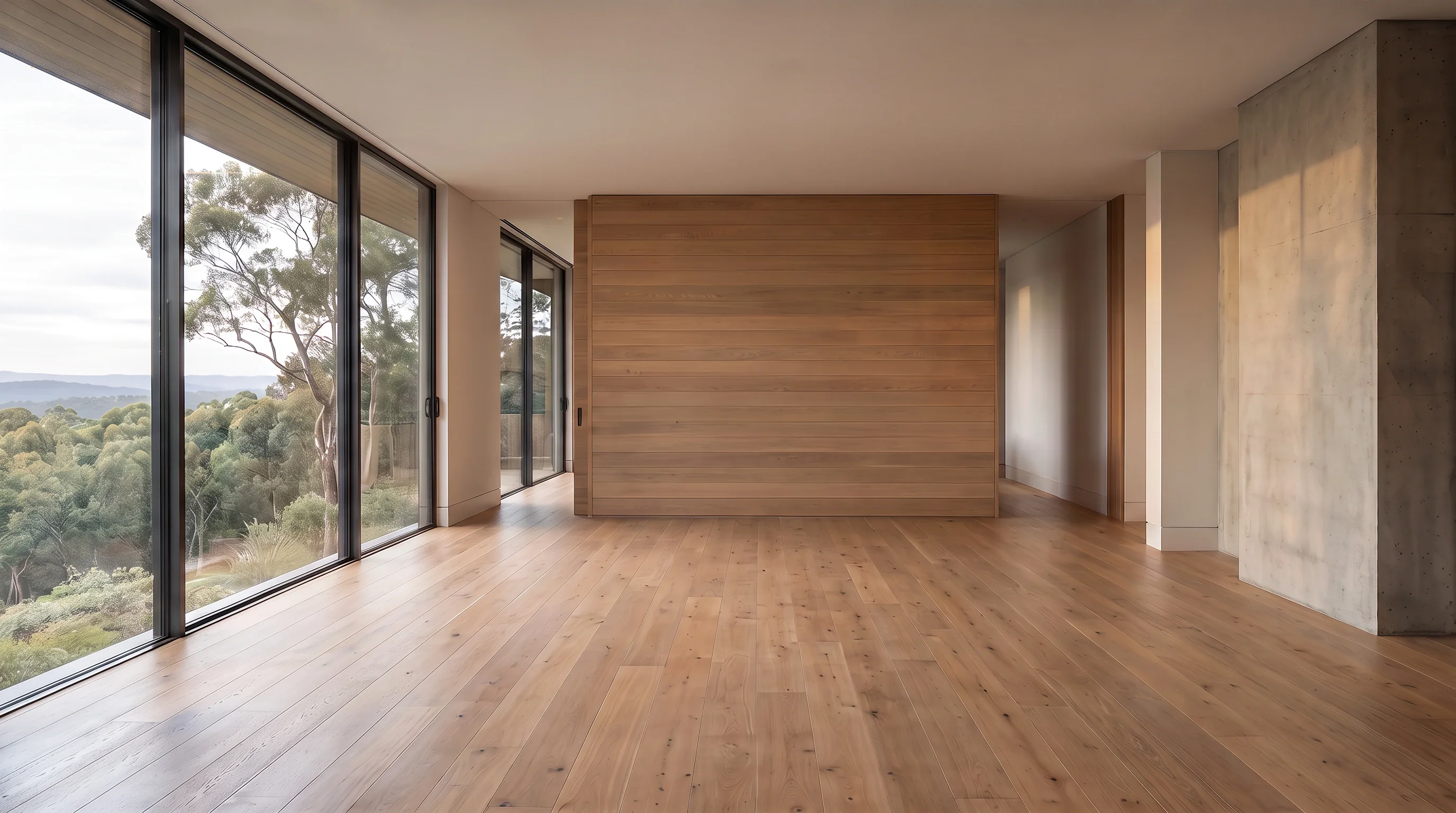 An empty, unfurnished room.